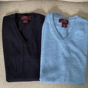 2 Brooks Brothers Sweater Vests - Kids Size L - Navy and Baby Blue